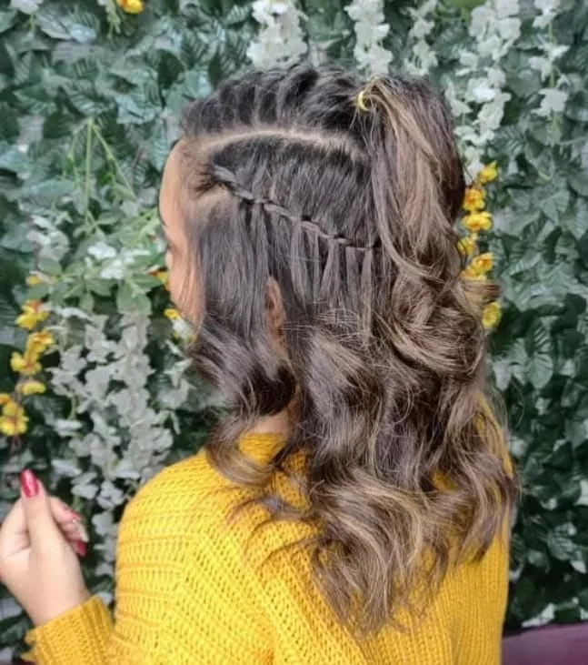 Elegant half-up hairstyle