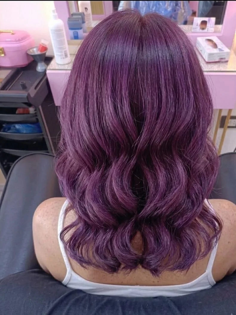 Deep purple curls
